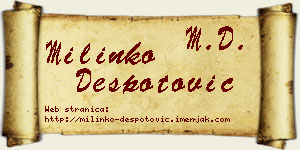 Milinko Despotović vizit kartica